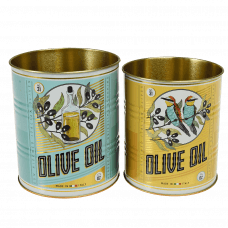 Boîtes de conserve huile d'olives (lot de 2) • Rex London