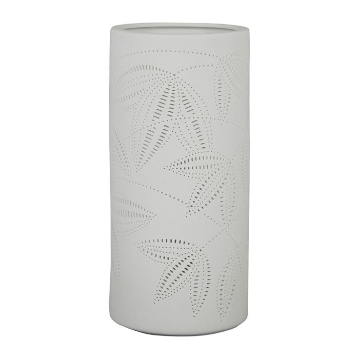 Lampe cylindre  Palmea  Blanche en porcelaine • Sema 