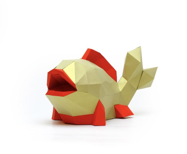  Poisson Or en papier 3D • Agent Paper