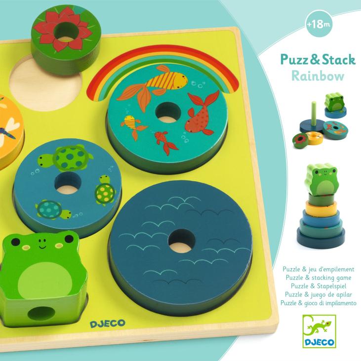 Puzzle en bois Puzz & Stack Rainbow • Djeco