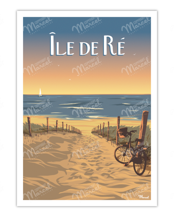 Affiche Ile de Ré  Bois-plage  • Marcel travel posters