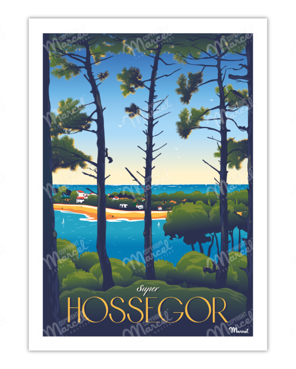Affiche Hossegor  Super Hossegor  • Marcel travel posters