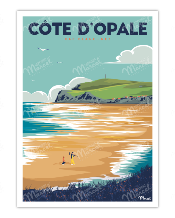 Affiche Côte d'Opale  Cap blanc-nez  • Marcel travel posters