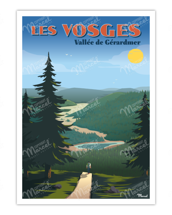 Affiche Les Vosges  Vallée de Gérardmer  • Marcel travel posters