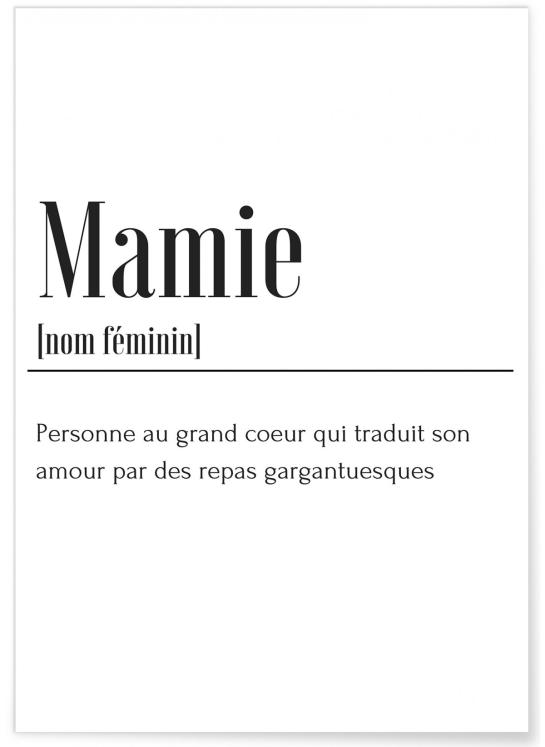 Affiche Définition Mamie