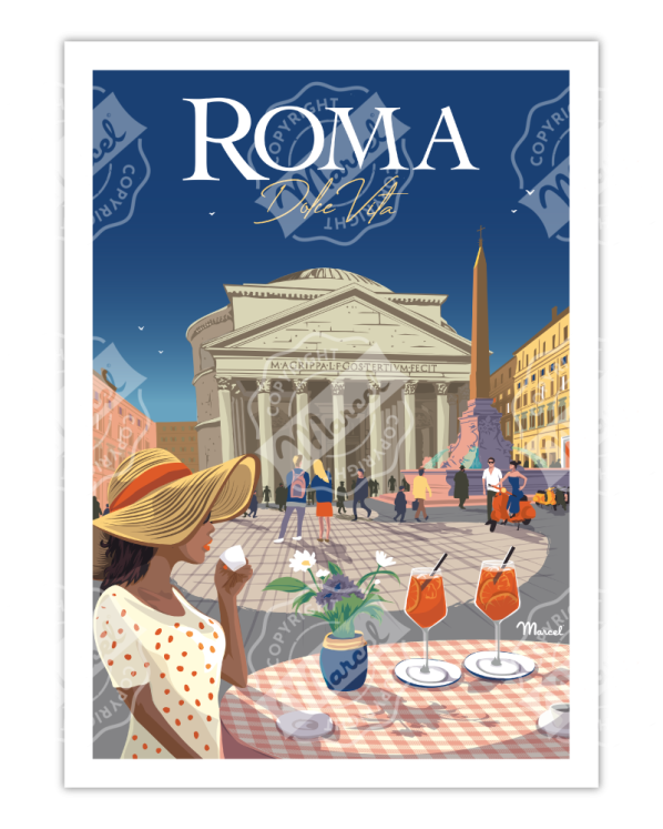 Affiche ROME Dolce Vita • Marcel travel posters