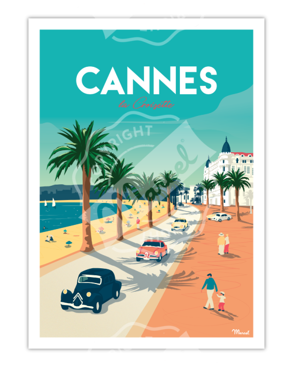 Affiche CANNES « La Croisette » • Marcel travel posters