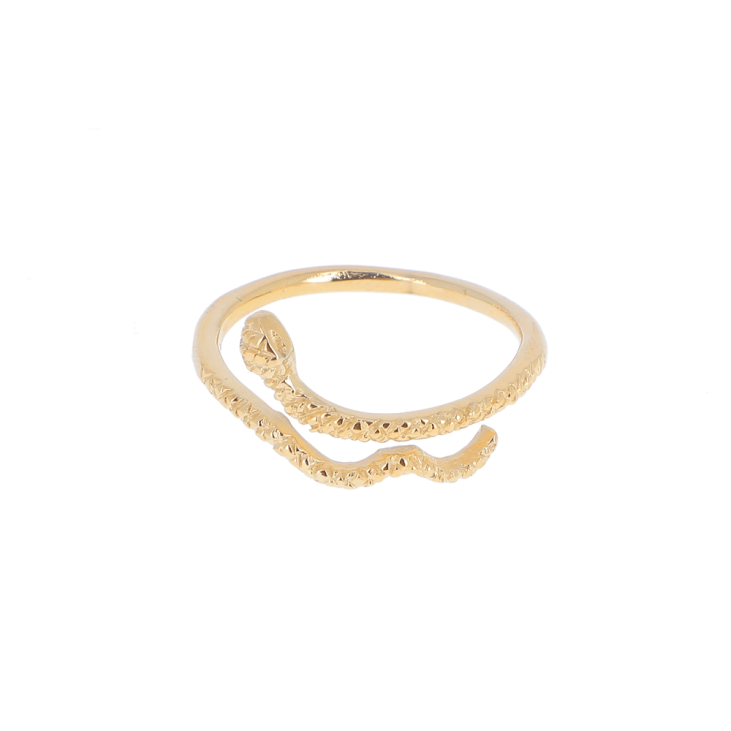 Bague serpent Nina ajustable acier inoxydable doré • Ikita bijoux