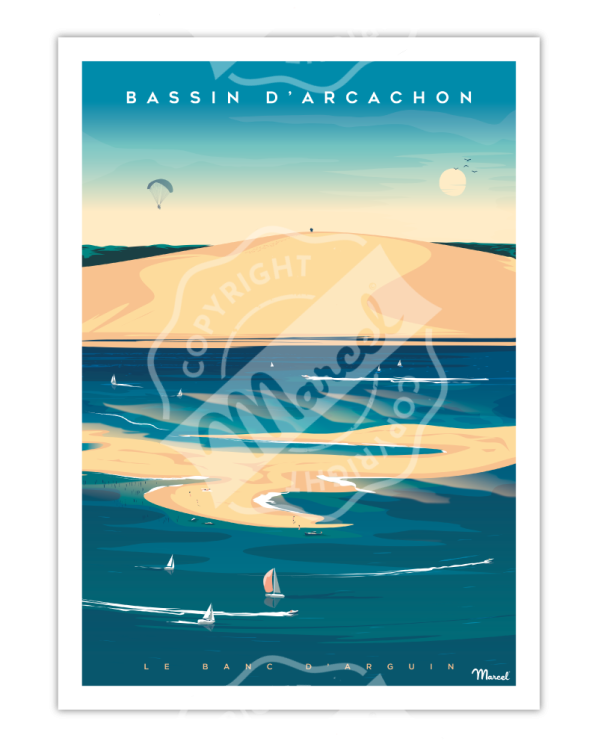 Affiche BASSIN D'ARCACHON Banc d'Arguin