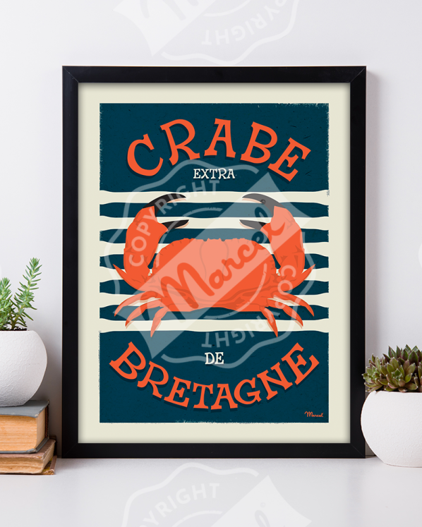 Affiche CRABE • Marcel Travel Posters