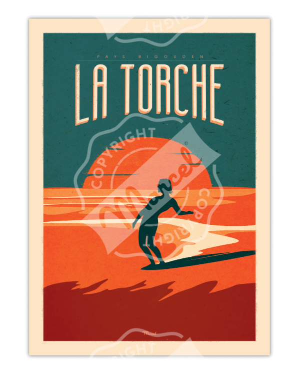  Affiche LA TORCHE Surfing 