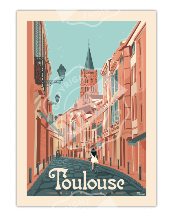  Affiche TOULOUSE Rue du Taur  • Marcel Travel Posters