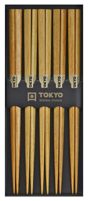 Set de 5 paires de baguettes en bois clair • Tokyo Design Studio