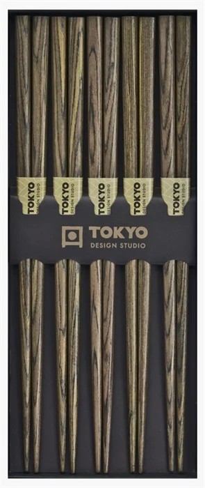 Set de 5 paires de baguettes en bois • Tokyo Design Studio