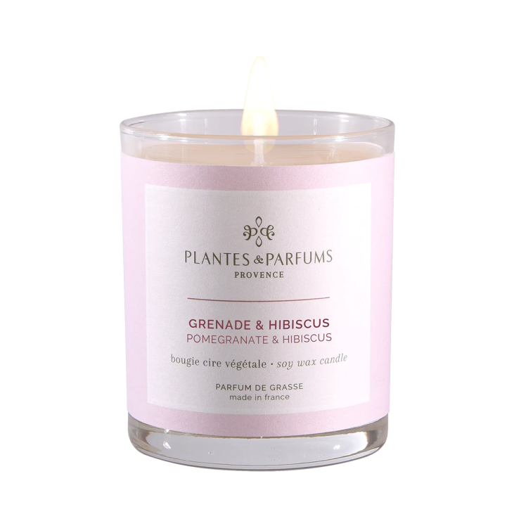 Bougie Végétale Parfumée Grenade Hibiscus 180g • Plantes et parfums de Provence
