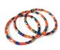 Bracelet jonc artisanal en tissu Wax ou Japonais Tissus Bracelet Melokane : wax rouge, bleu marine