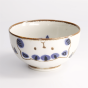 bol blanc et bleu en porcelaine avec dessin de chat