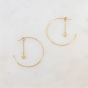 Créoles à puce dorées avec chaîne tombante et étoile Aurore • Ikita bijoux
