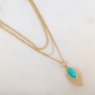 Collier 3 rangs avec pendentif ajouré, pierre naturelle Colette • Ikita Bijoux Couleurs Ikita bijoux : Amazonite