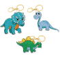 Kit de 3 figurines Dinosaures porte-clés à diamanter • Crystal Art